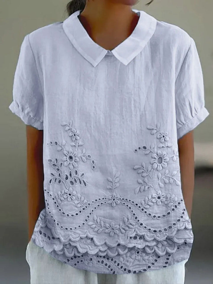 Lily | Floral Embroidered Polo Shirt