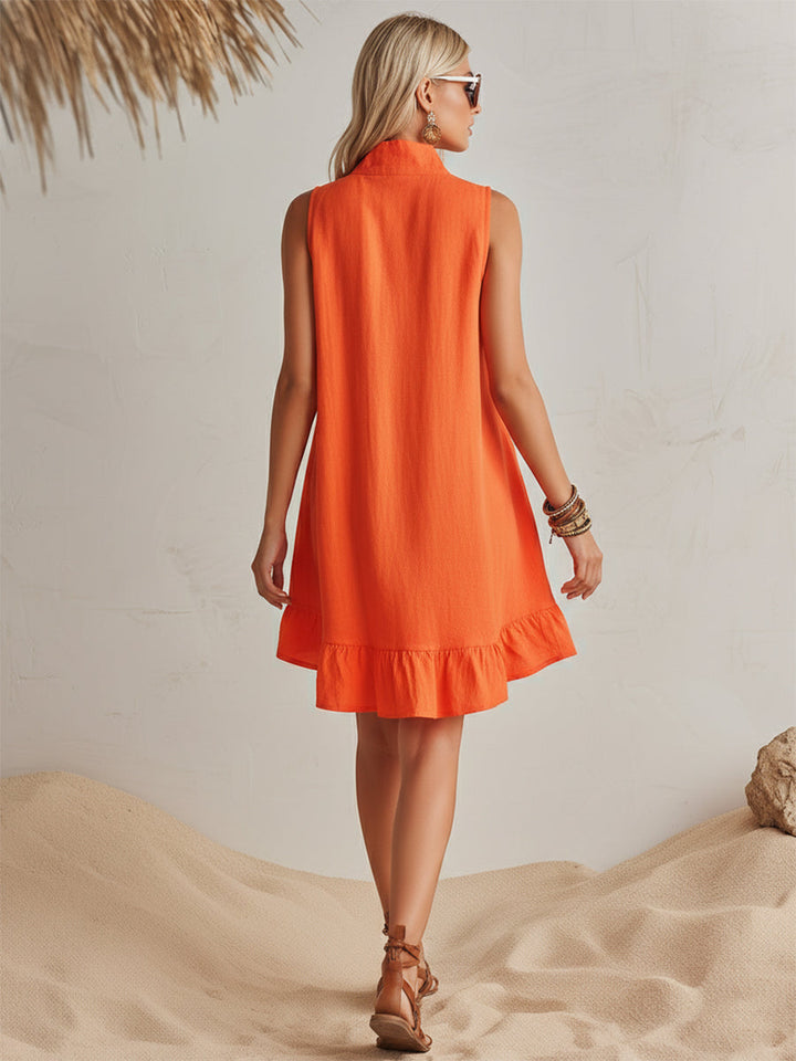 Mini Dress in Cotton and Linen