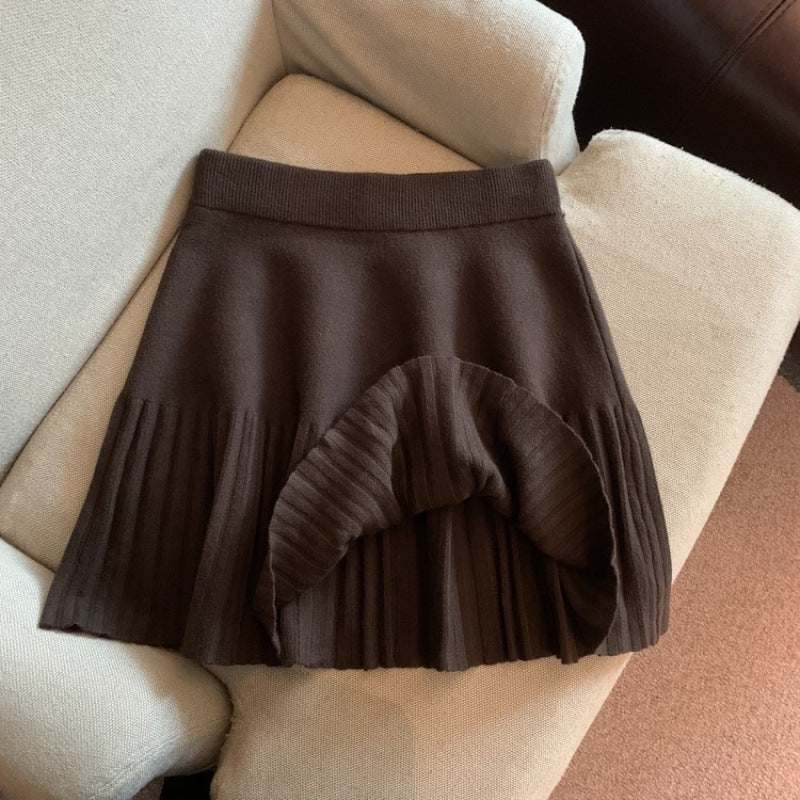 Elastic Waist Pleated Miniskirt