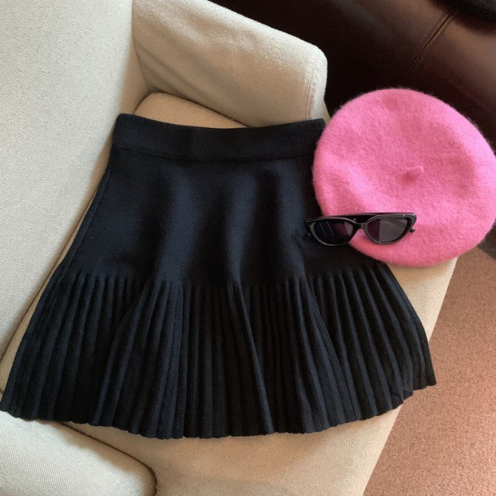Elastic Waist Pleated Miniskirt