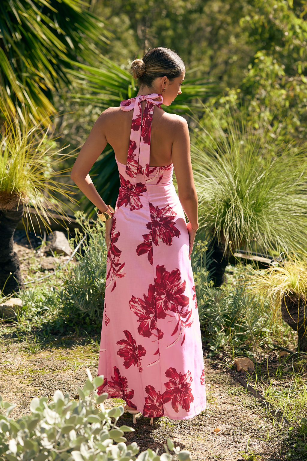 ROWYN DRESS MAXI- PINK AND RED FLORAL