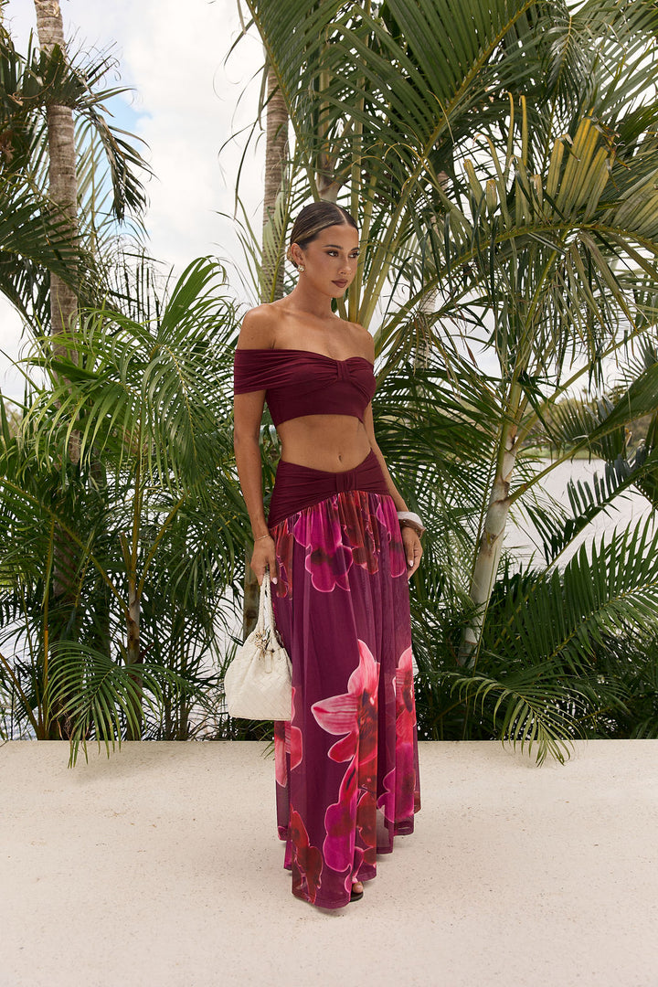 ROSA SET - Burgundy Floral Co-ord Set