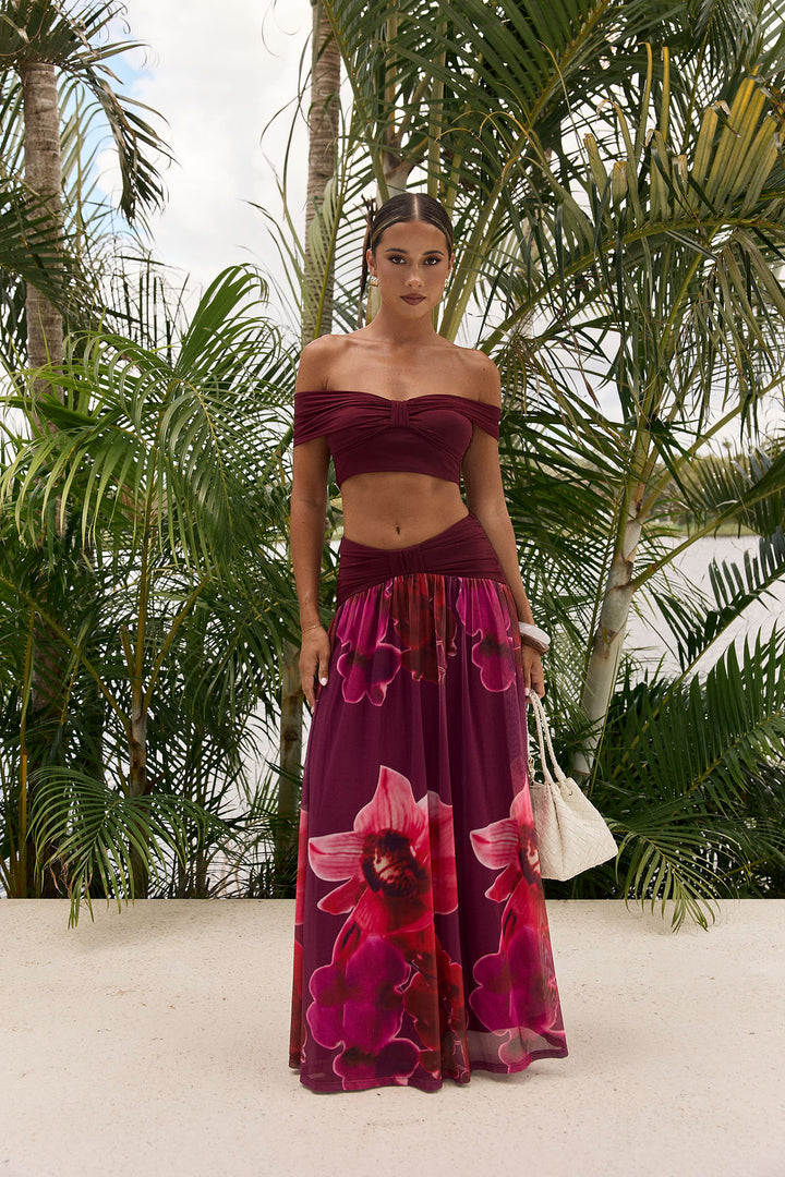 ROSA SET - Burgundy Floral Co-ord Set