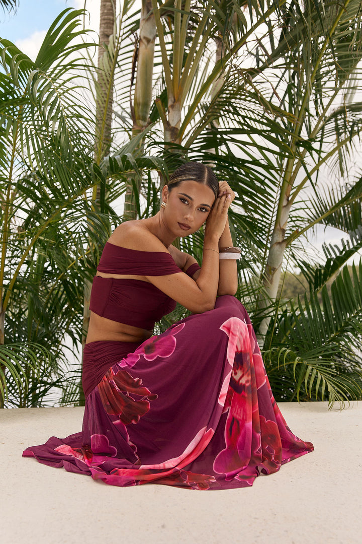 ROSA SET - Burgundy Floral Co-ord Set
