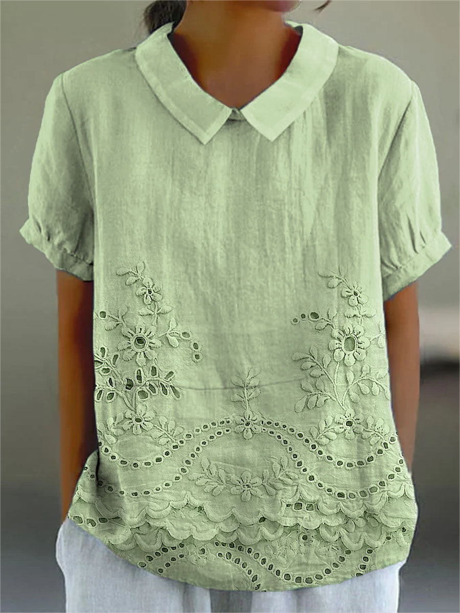 Lily | Floral Embroidered Polo Shirt