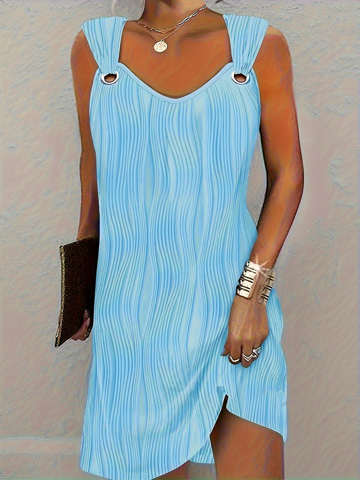 Mivelle | Solid V-Neck Sleeveless Mini Dress