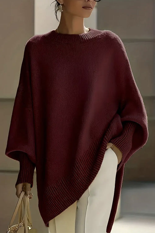 Margovil Crewneck Drop Shoulder Slouchy Pullover Sweater