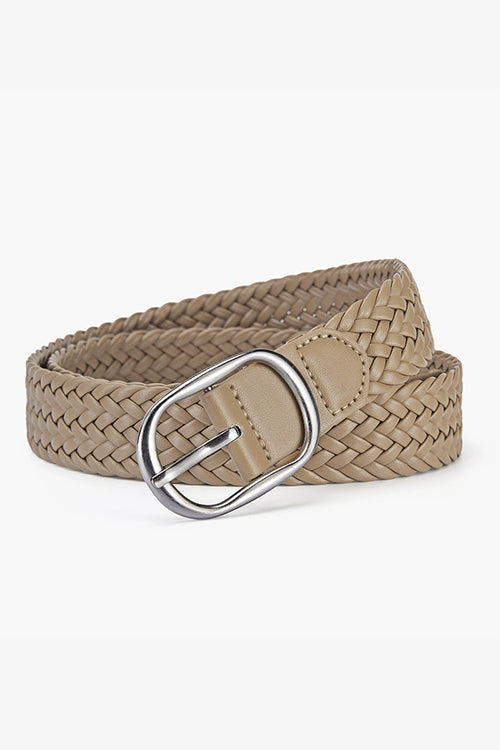 Margovil Faux Leather Metal Buckle Adjustable Braided Belt
