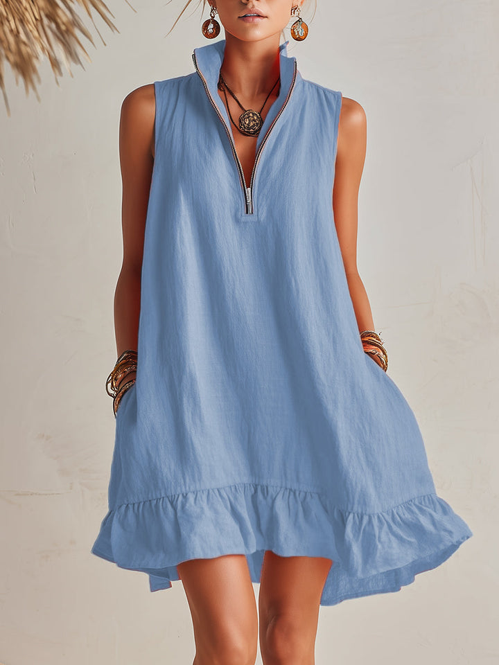 Mini Dress in Cotton and Linen