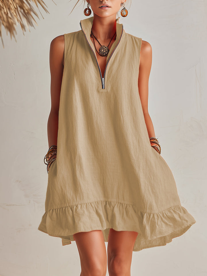 Mini Dress in Cotton and Linen