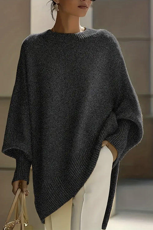 Margovil Crewneck Drop Shoulder Slouchy Pullover Sweater
