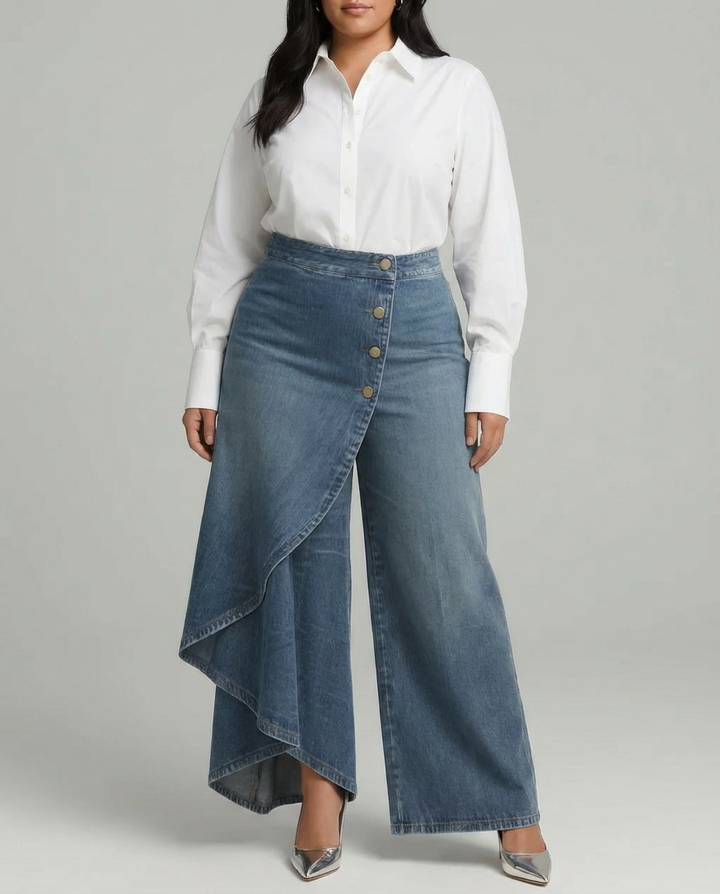 Audrey | Denim Wrap Trousers