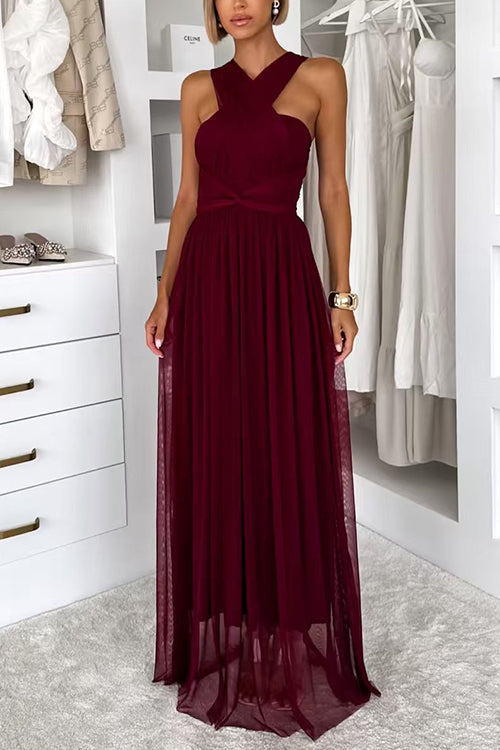 High Waist Versatile Tulle Maxi Dress