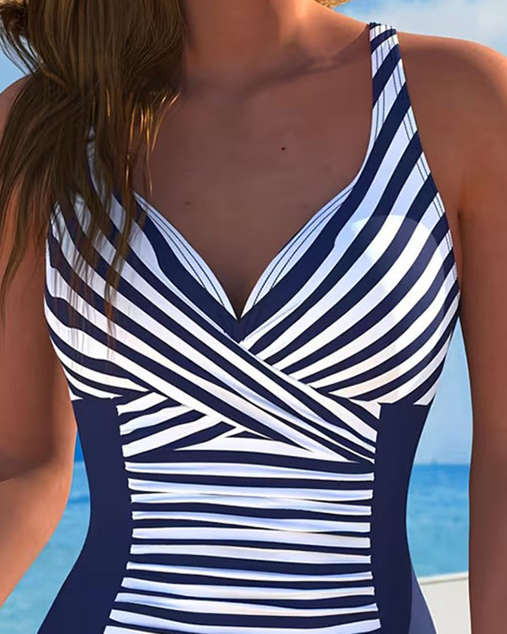 Aurora | Colorblock Striped Swimsuit