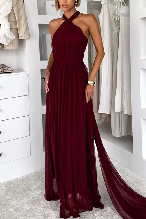 High Waist Versatile Tulle Maxi Dress