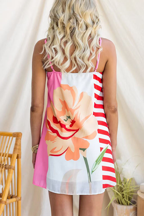 Spaghetti Strap Floral Print Mini Dress