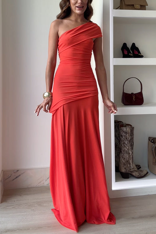 Off Shoulder Ruched Flare Maxi Dress(in 9 Colors!)