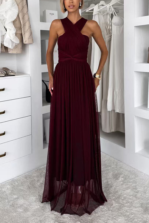 High Waist Versatile Tulle Maxi Dress