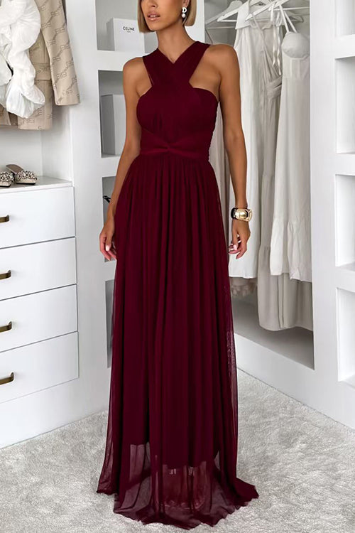 High Waist Versatile Tulle Maxi Dress