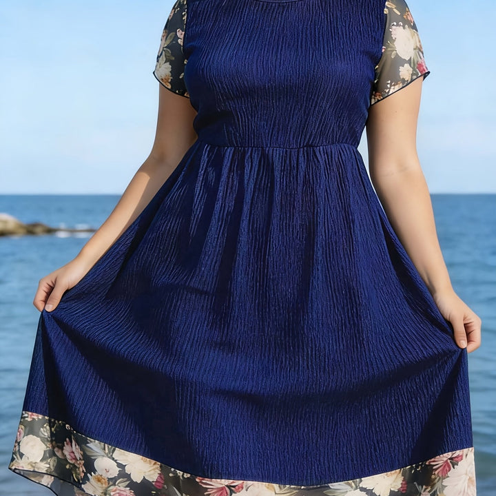Natalie™ | Plus Size Elegant Floral Hem Dress