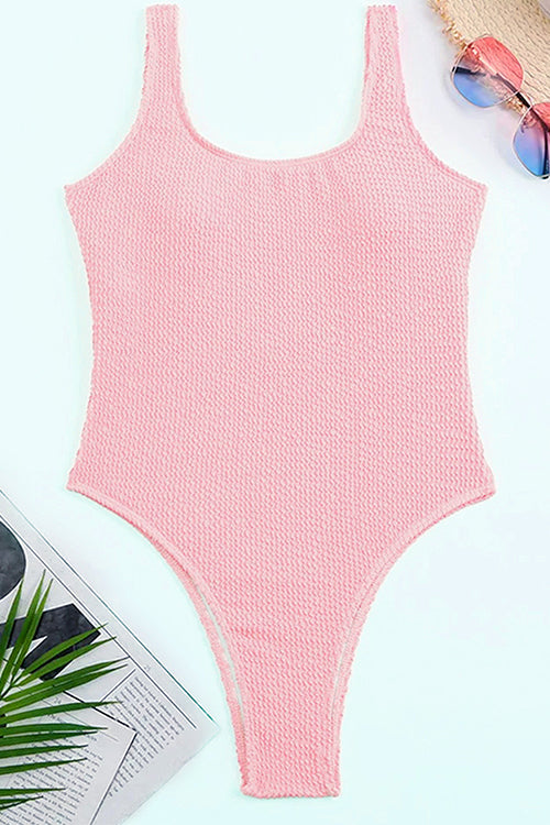 Margovil Low Back High Cut Crinkle One Piece Swimsuit