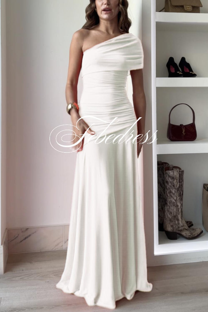 Off Shoulder Ruched Flare Maxi Dress(in 9 Colors!)