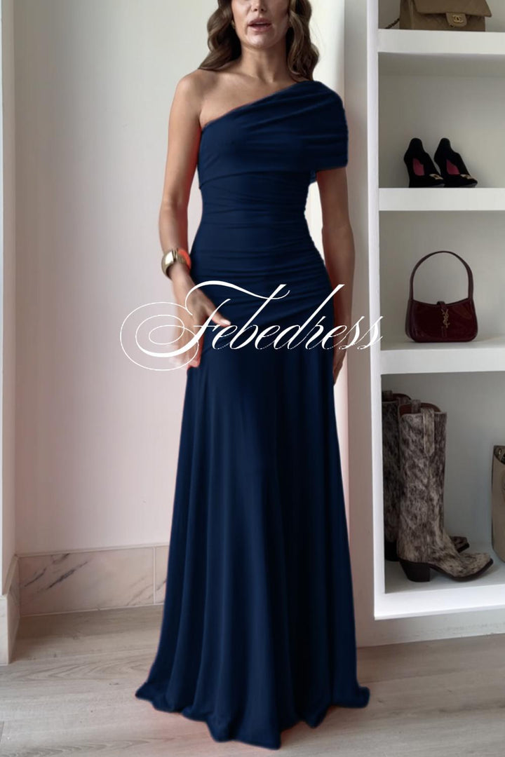 Off Shoulder Ruched Flare Maxi Dress(in 9 Colors!)