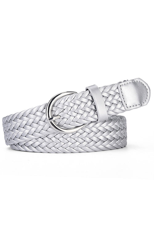 Margovil Faux Leather Metal Buckle Adjustable Braided Belt