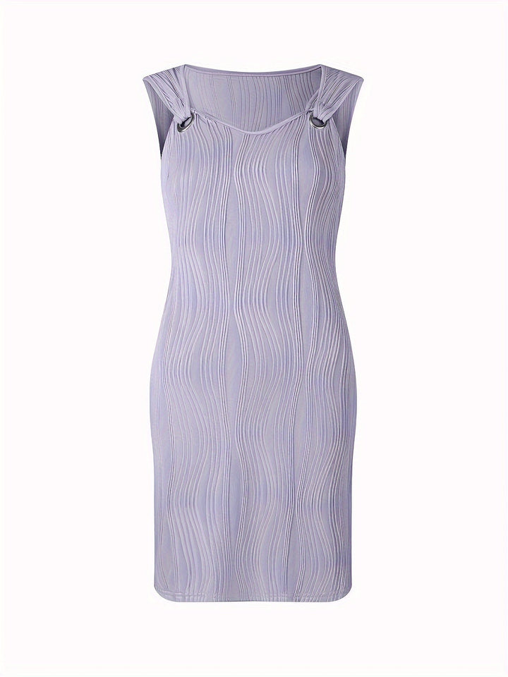 Mivelle | Solid V-Neck Sleeveless Mini Dress