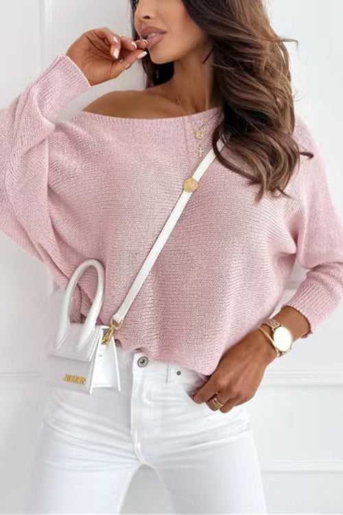 Margovil Boat Neck Bow Back Cut Out Pullover Sweater