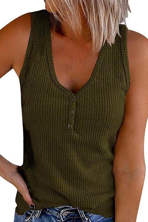 Margovil Carrie V Neck Buttons Sleeveless Top