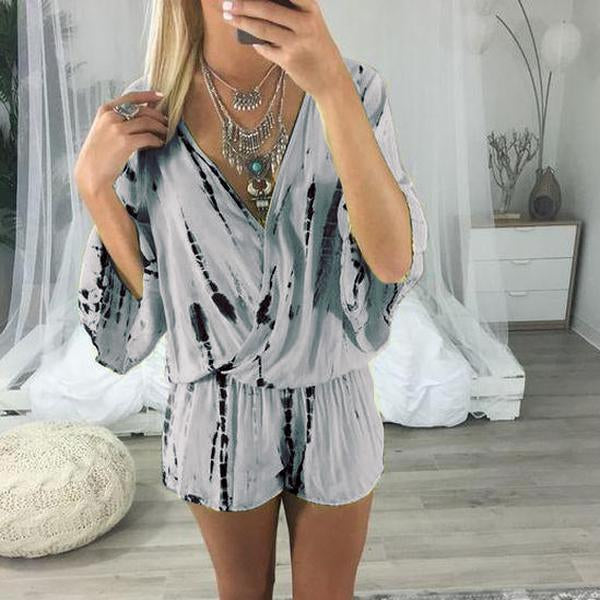 Margovil Tie Dye Wrap Front Rompers