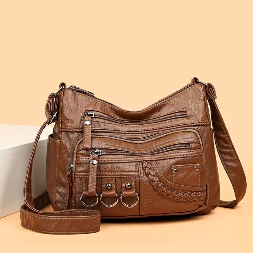 Elara | Everything inside, nothing forgotten — Spacious Leather Shoulder Bag