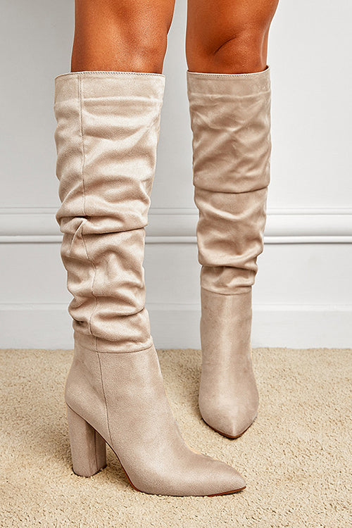 Margovil Pointed Toe Chunky Block High Boots