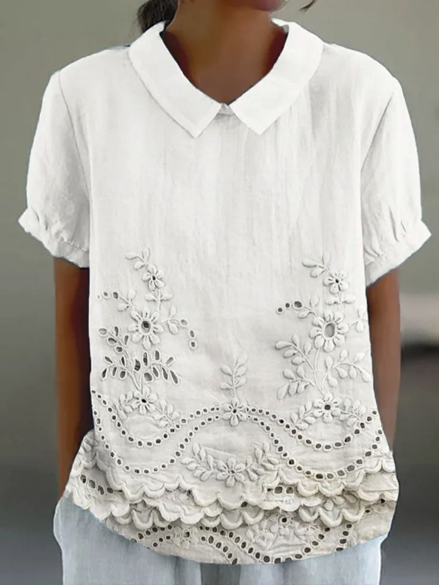 Lily | Floral Embroidered Polo Shirt