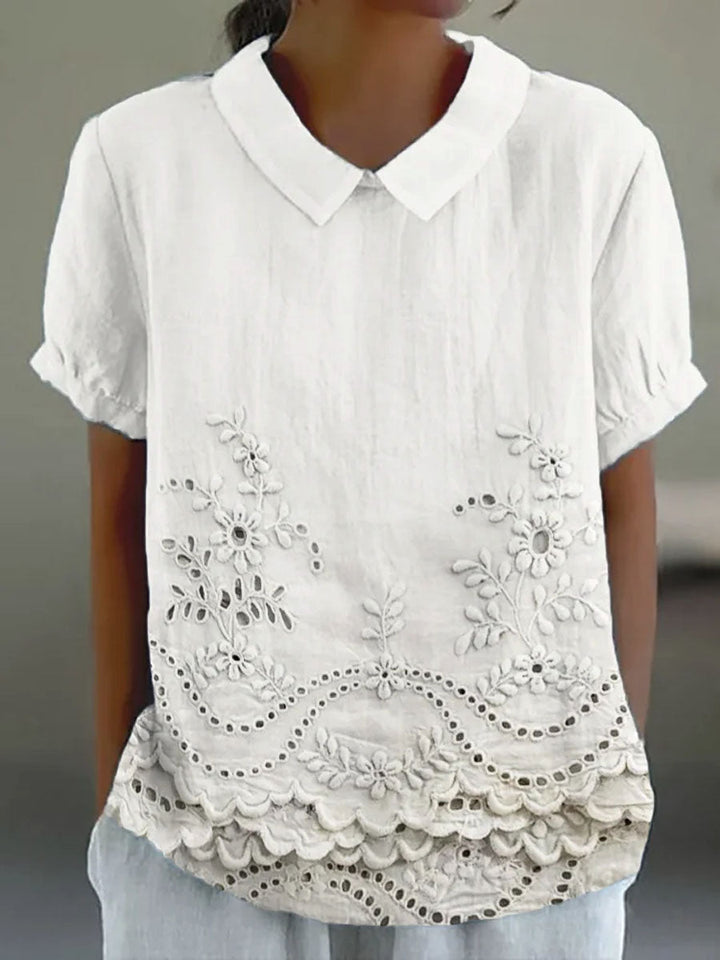 Lily | Floral Embroidered Polo Shirt