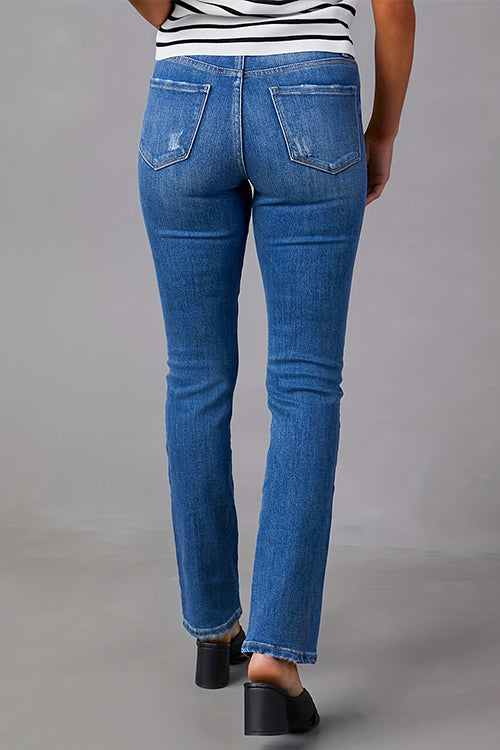 Margovil High Waist Straight Leg Stretchy Denim Pants