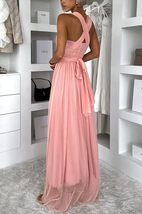 High Waist Versatile Tulle Maxi Dress