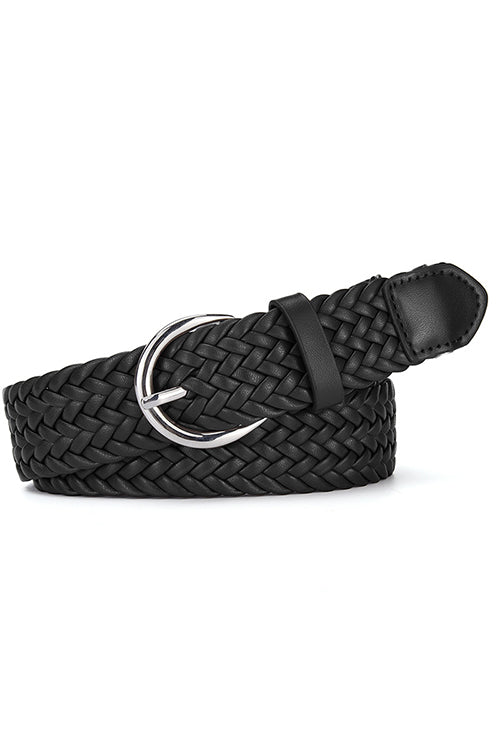 Margovil Faux Leather Metal Buckle Adjustable Braided Belt