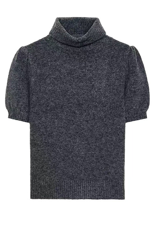 Margovil High Neck Puff Short Sleeves Sweater Top