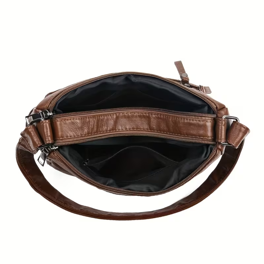 Elara | Everything inside, nothing forgotten — Spacious Leather Shoulder Bag