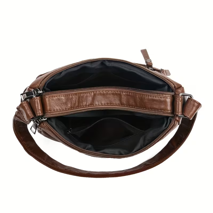 Elara | Everything inside, nothing forgotten — Spacious Leather Shoulder Bag