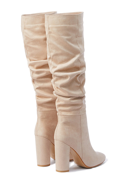 Margovil Pointed Toe Chunky Block High Boots