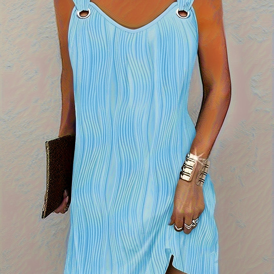 Mivelle | Solid V-Neck Sleeveless Mini Dress