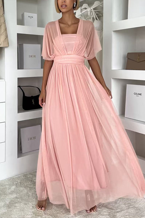 High Waist Versatile Tulle Maxi Dress