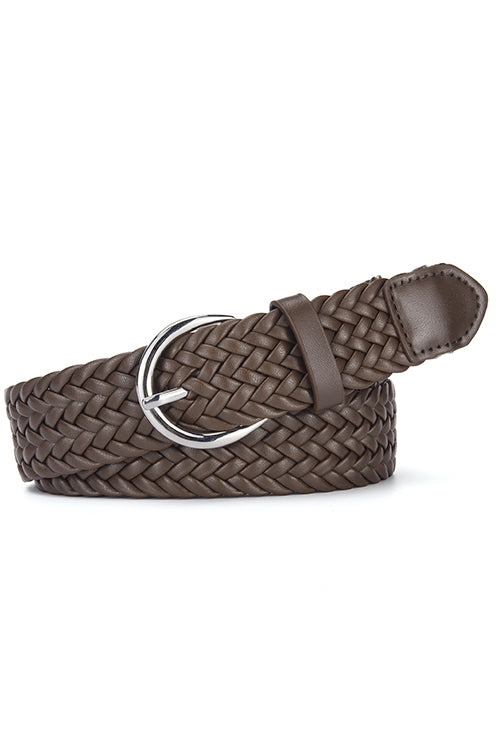 Margovil Faux Leather Metal Buckle Adjustable Braided Belt