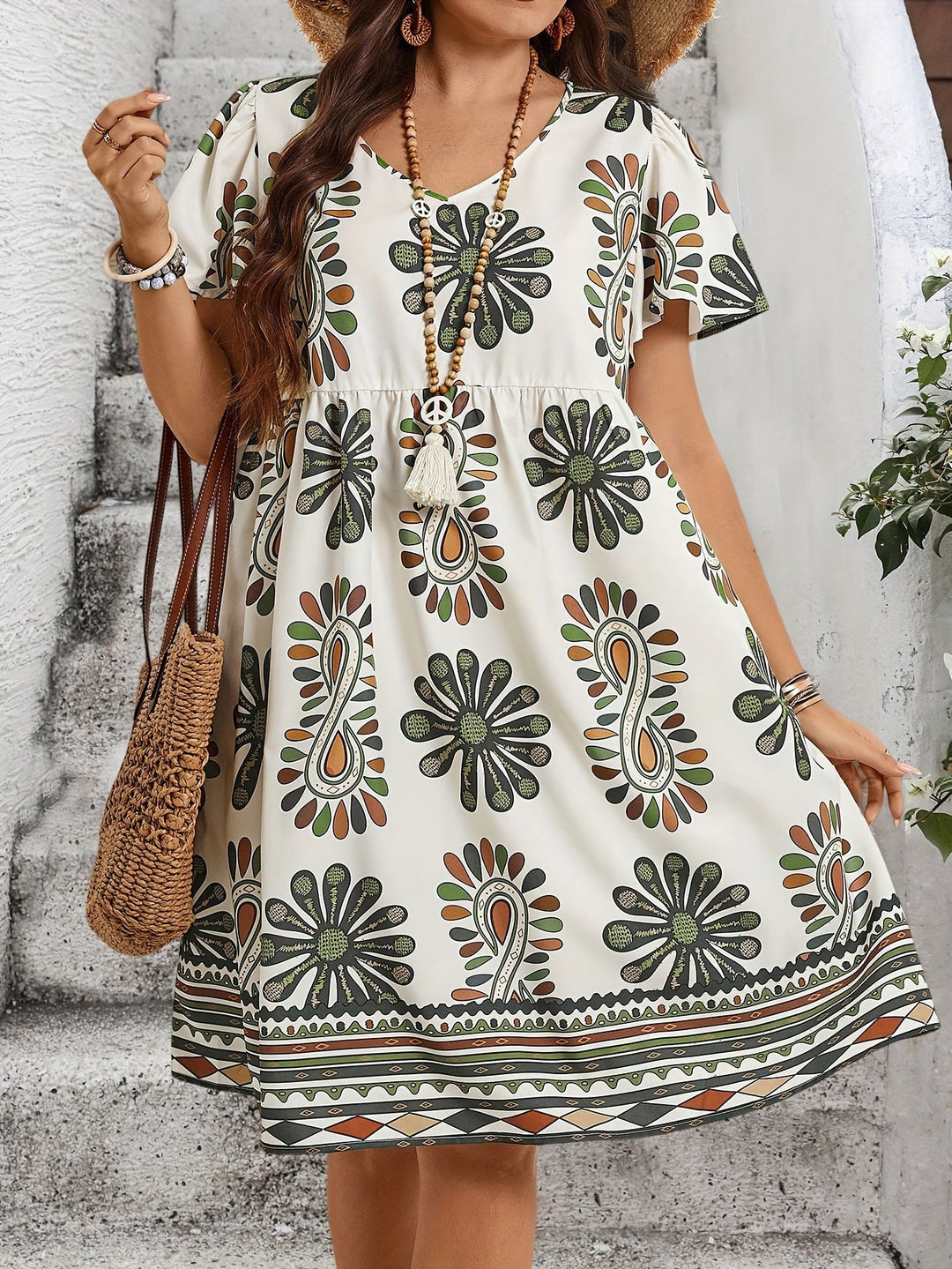 Hannah™ | Plus Size Boho Floral Summer Dress