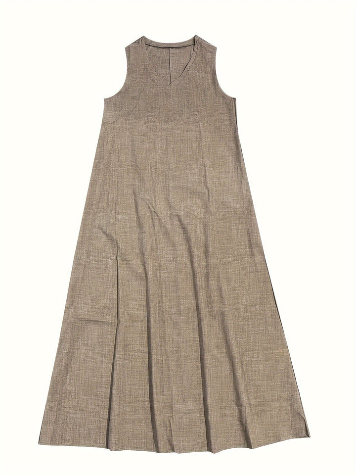 Seraphine | Drapey V-Neck Sleeveless Loose Fit Maxi Dress