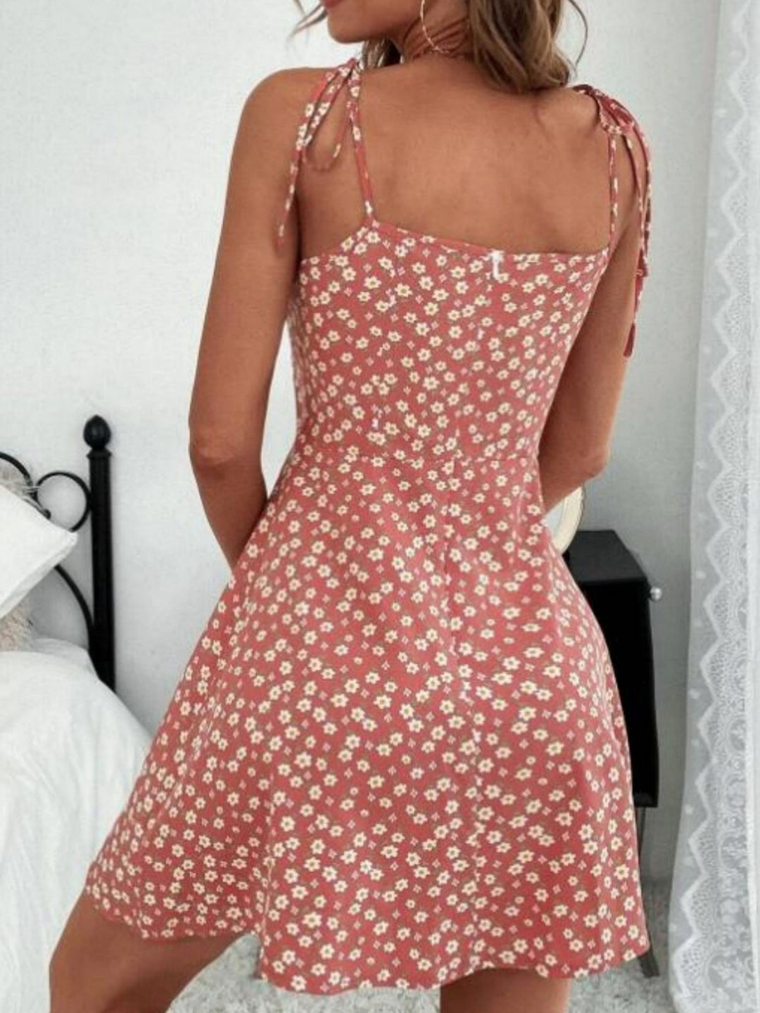 Camilou | Floral Ruched Sleeveless Cami Vacation Dress