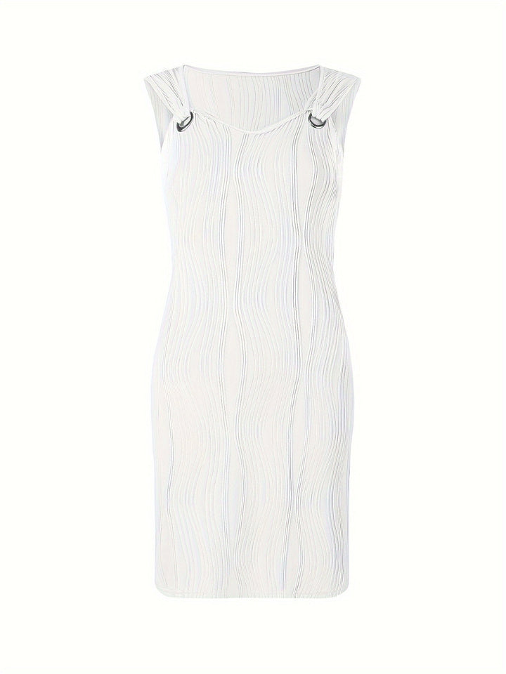 Mivelle | Solid V-Neck Sleeveless Mini Dress
